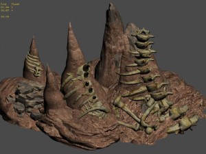 desert - boss altar fossil bones 3D Model