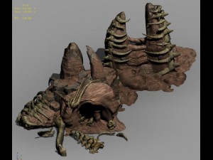 desert - boss altar fossil bones 04 3D 模型