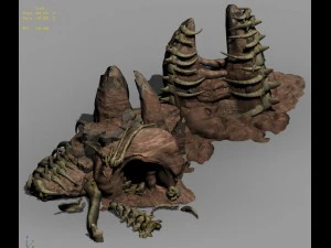 desert - boss altar fossil bones 04 3D Model