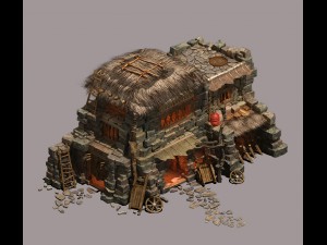 desert - straw house 3D Модель