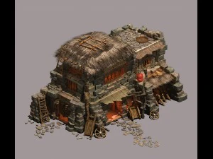 woestijn - strohuis 3D Model