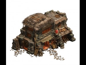 desert - straw house Model 3D
