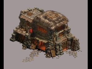 desert - straw house Model 3D