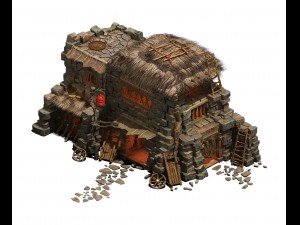 desert - straw house Model 3D