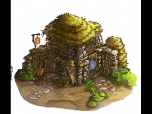 desert - straw house Model 3D