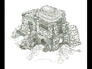 desert - straw house Model 3D
