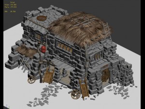 desert - straw house Model 3D