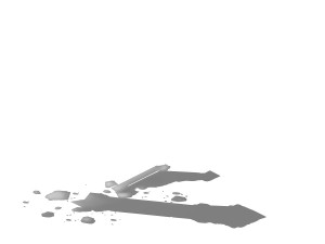 desert ancient battlefield - broken wall pillar 01 Model 3D