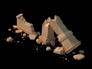 desert ancient battlefield - broken wall pillar 02 3D Модель
