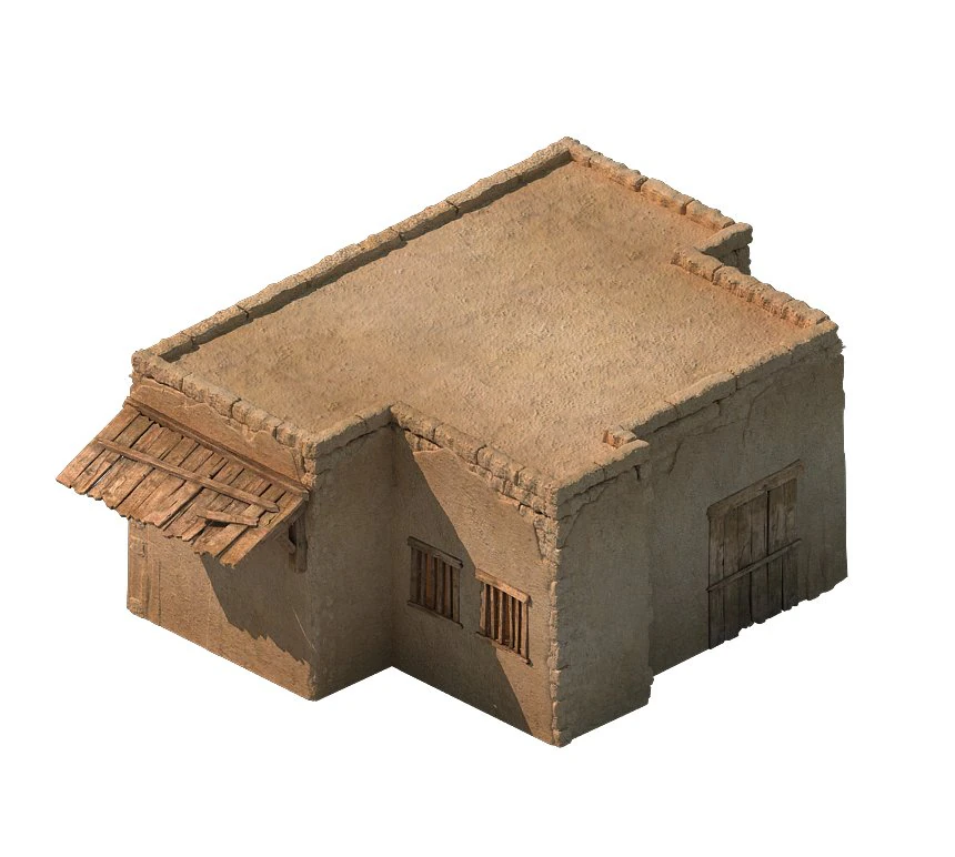 desert ancient battlefield - house 01 3D Model .c4d .max .obj .3ds .fbx .stl .blend 