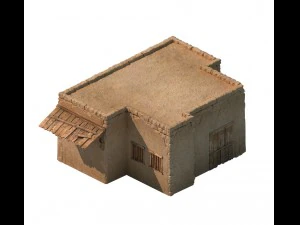 ancien champ de bataille du d&eacute;sert - maison 01 Modèle 3D