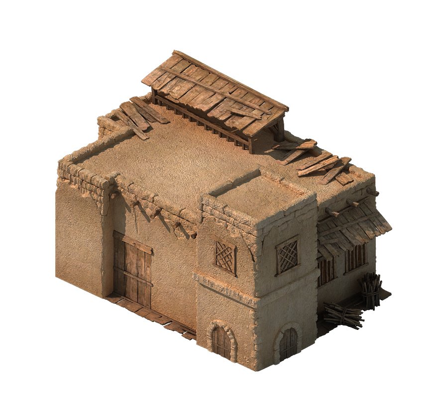 Desert Ancient Battlefield House 02 3d Model In Decoration