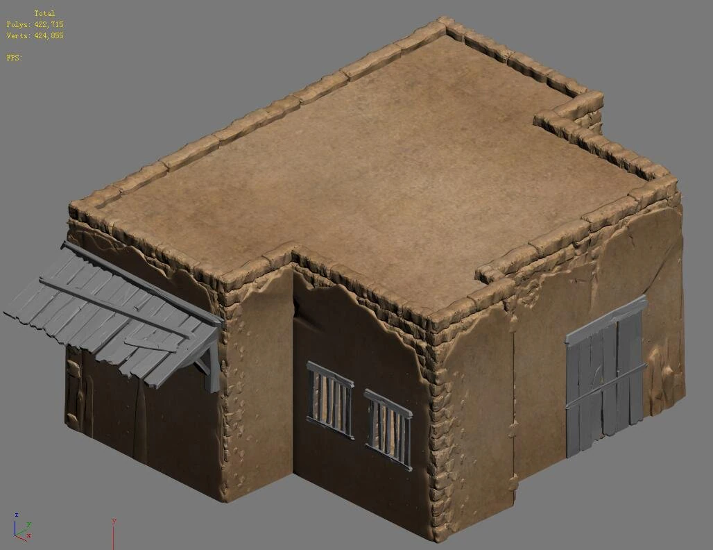 desert ancient battlefield - house 03 3D Model .c4d .max .obj .3ds .fbx .stl .blend 