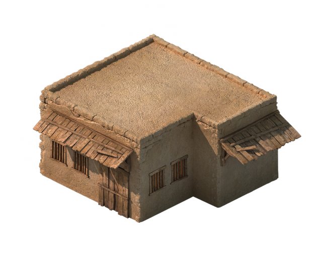 desert ancient battlefield - house 05 3D Model .c4d .max .obj .3ds .fbx .stl .blend 