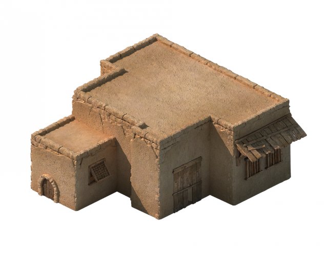 desert ancient battlefield - house 06 Model 3D .c4d .max .obj .3ds .fbx .stl .blend 