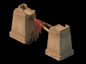 desert ancient battlefield - fence 3D-Modell