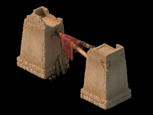 desert ancient battlefield - fence 3D Model