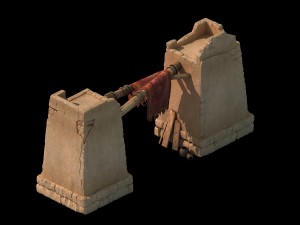 desert ancient battlefield - fence Model 3D