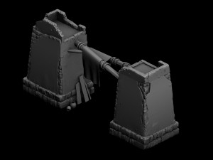 desert ancient battlefield - fence Model 3D