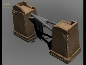 desert ancient battlefield - fence 3D Model
