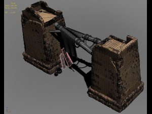 desert ancient battlefield - fence Model 3D