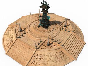 desert ancient battlefield - round altar 03 3D Модель