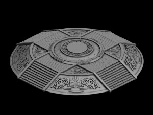 desert ancient battlefield - round altar 03 3D Model