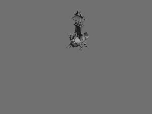 desert ancient battlefield - round altar 03 3D Model