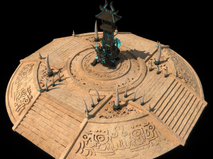 desert ancient battlefield - round altar 03 3D Model