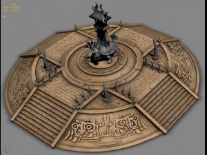 desert ancient battlefield - round altar 03 3D Model
