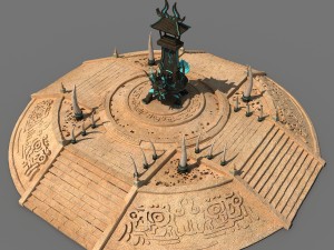 desert ancient battlefield - round altar 03 3D Model