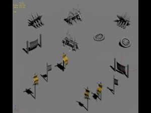 desert ancient battlefield - debris - 3D Model
