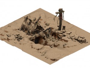desert - monster lair 001 Model 3D