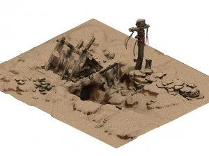 desert - monster lair 001 3D Model