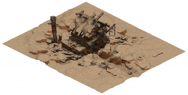desert - monster lair 002 3D Model .c4d .max .obj .3ds .fbx .stl .blend 