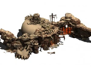 desert - monster camp 02 3D Model