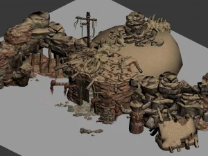 desert - monster camp 02 3D Model