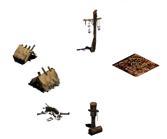 desert - monster camp accessories 3D 모델 .c4d .max .obj .3ds .fbx .stl .blend 