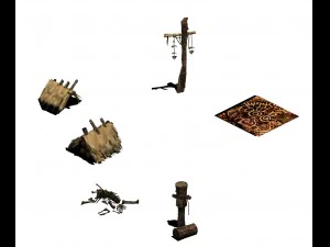 沙漠-怪物营地配件 3D 模型