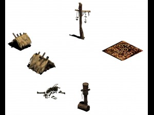 desert - monster camp accessories 3D 모델