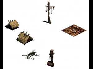 desert - monster camp accessories 3D Model