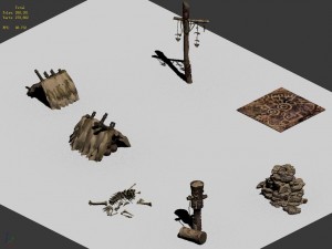 desert - monster camp accessories 3D 모델