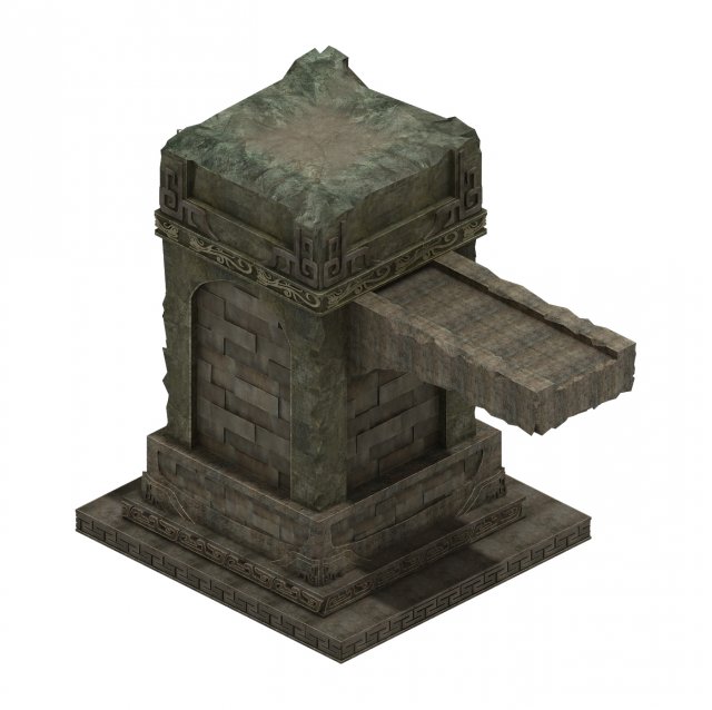 desert ancient ruins - broken buildings 3D Model .c4d .max .obj .3ds .fbx .stl .blend 