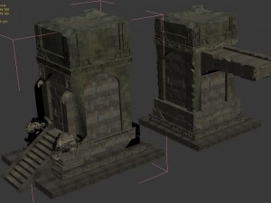 desert ancient ruins - broken buildings 3D Model