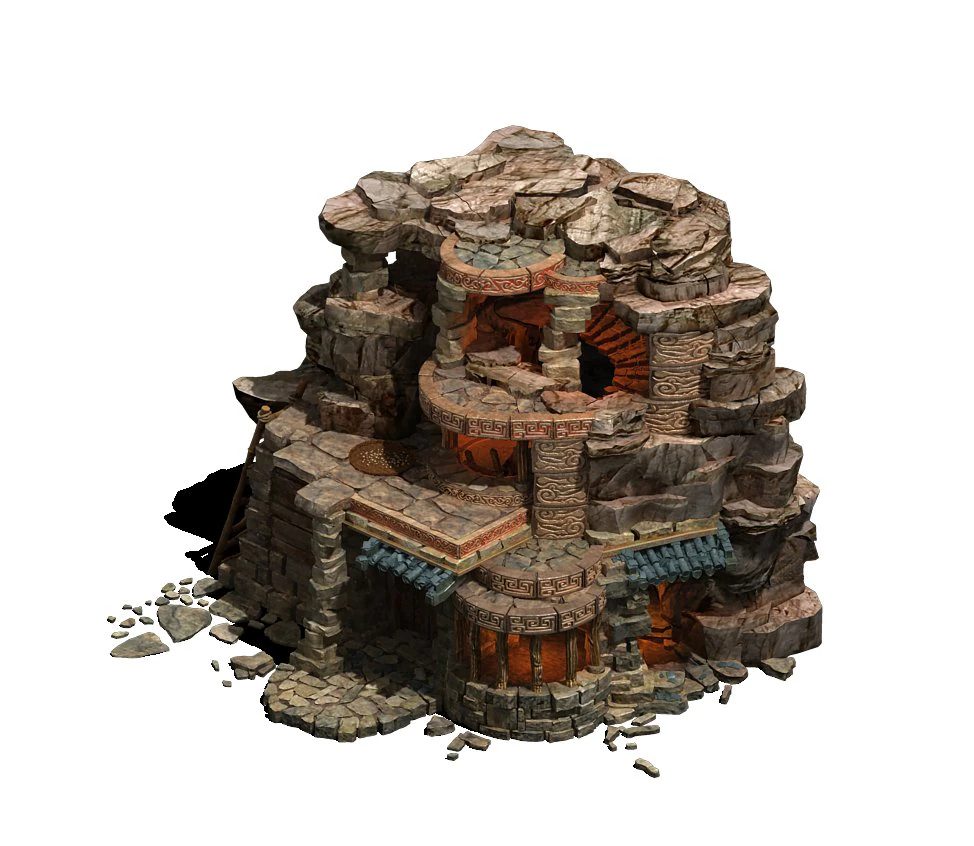 desert - stone house 01 3D Model .c4d .max .obj .3ds .fbx .stl .blend 