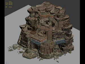 desert - stone house 01 3D Model