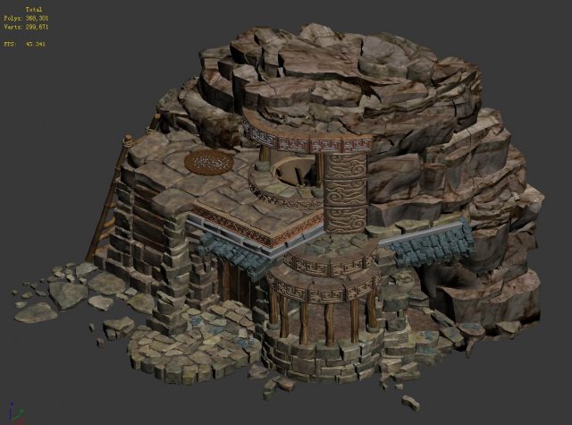desert - stone house 02 Model 3D .c4d .max .obj .3ds .fbx .stl .blend
