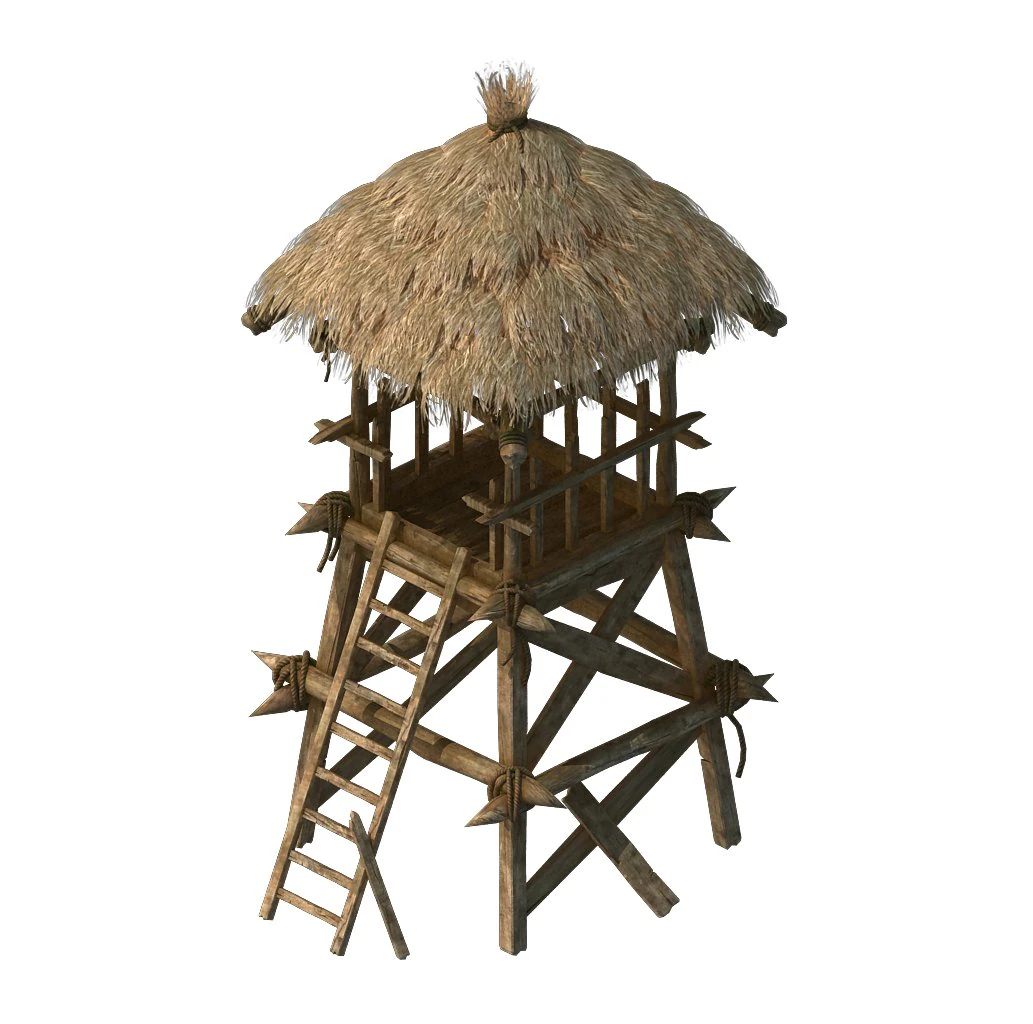 cottage tribe - watchtower 01 3D Model .c4d .max .obj .3ds .fbx .stl .blend 