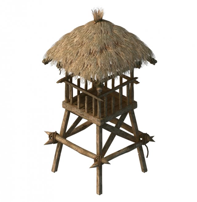 cottage tribe - watchtower 02 3D Model .c4d .max .obj .3ds .fbx .stl .blend 