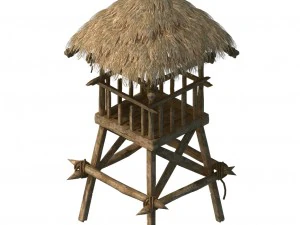 коттеджное племя - сторожевая башня 02 3D Модель